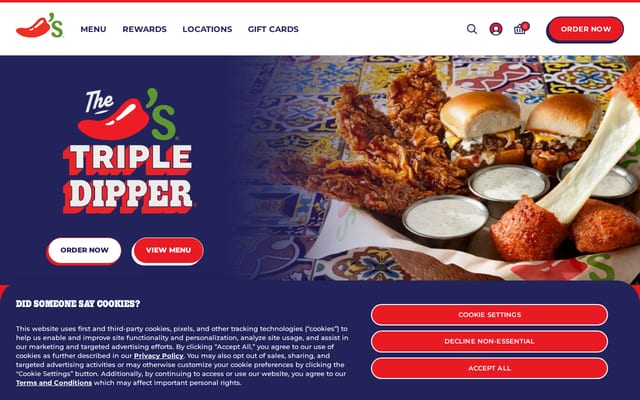 Screenshot of chilis.com