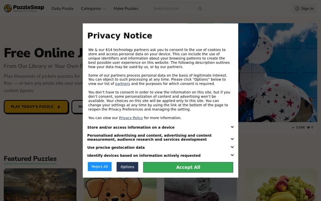 Screenshot of imapuzzle.com