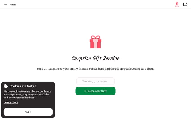 Screenshot of gifft.me