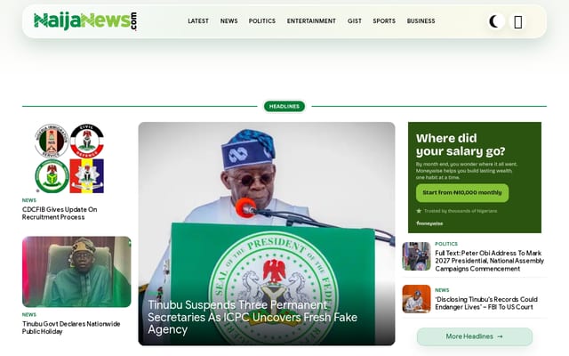 Screenshot of naijanews.com