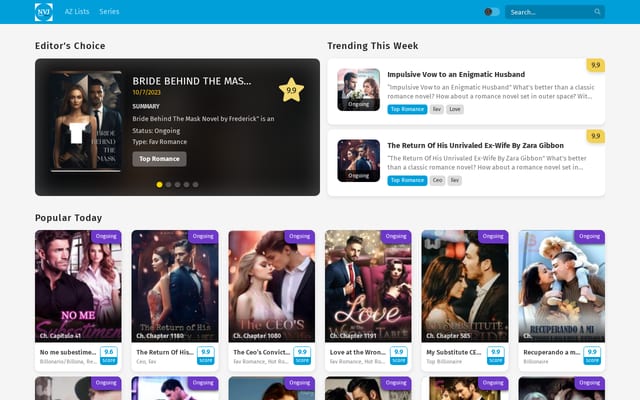Screenshot of noveljar.com