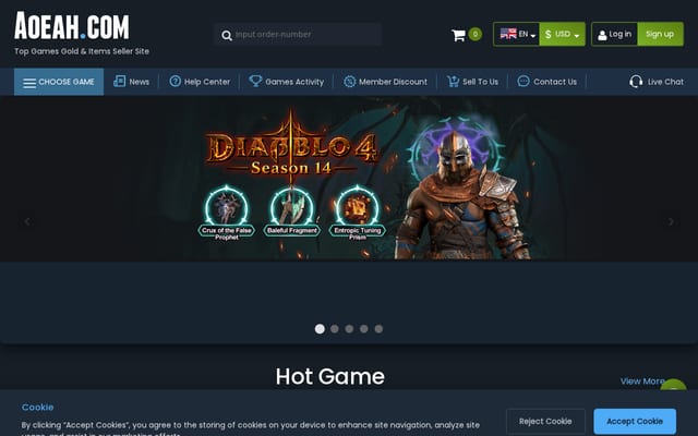 Screenshot of aoeah.com