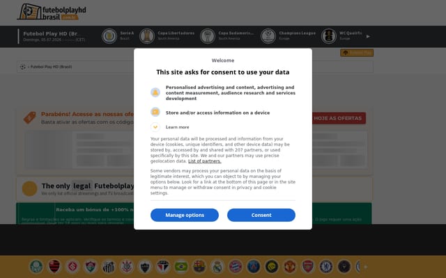 Screenshot of futebolplayhdbrasil.com.br