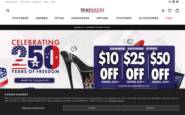 Screenshot of sexyshoes.com