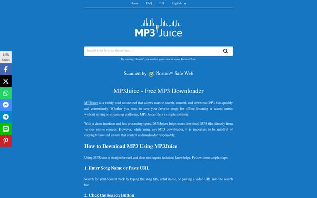 Screenshot of www-mp3juice.com