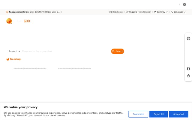 Screenshot of sugargoo.com