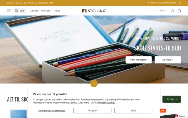 Screenshot of stelling.dk