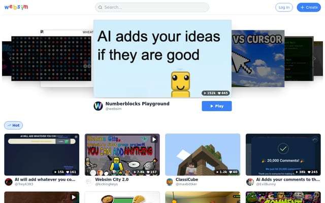 Screenshot of websim.com