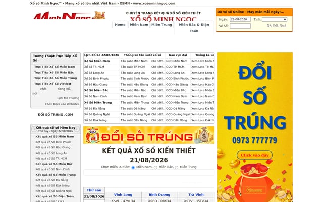 Screenshot of xosominhngoc.com