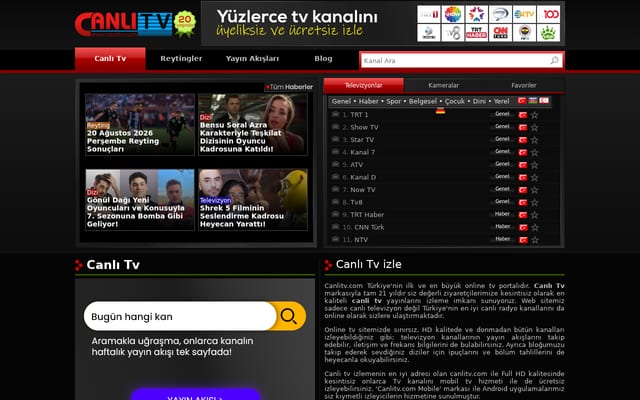 Screenshot of canlitv.com