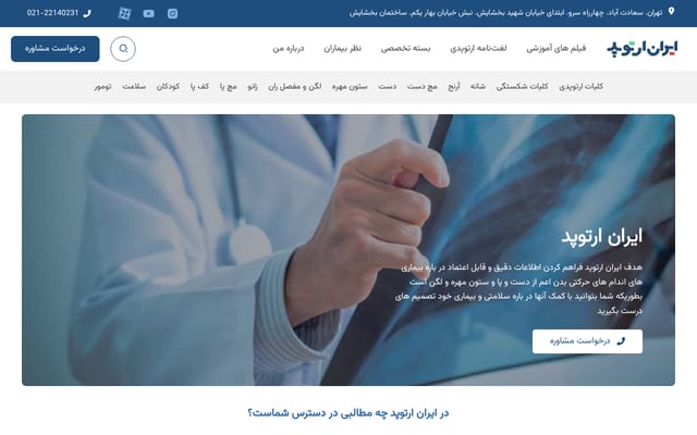 Screenshot of iranorthoped.com
