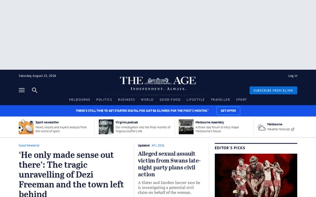 Screenshot of theage.com.au