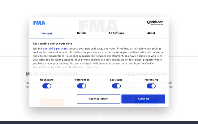 Screenshot of freemusicarchive.org