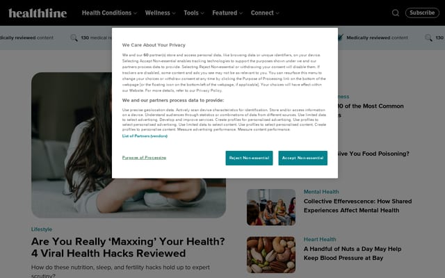 Screenshot of healthline.com
