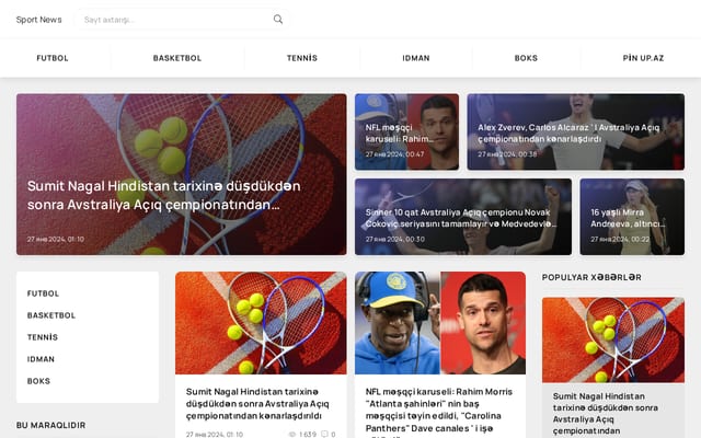 Screenshot of sport-news.com.az