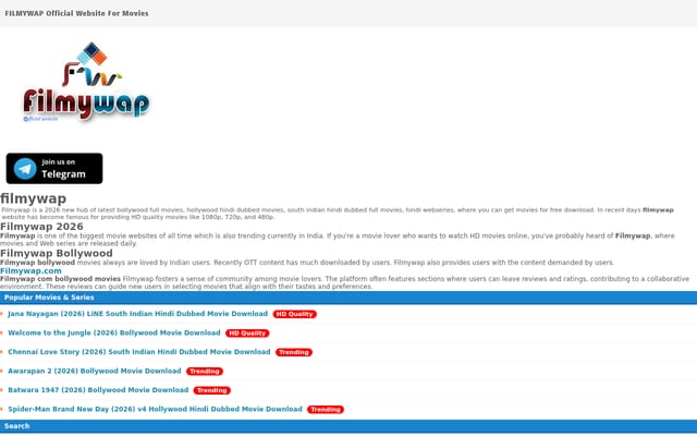 Screenshot of 27filmywap.com