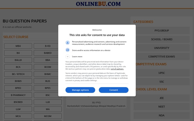 Screenshot of onlinebu.com