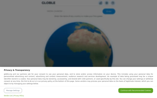 Screenshot of globle.org