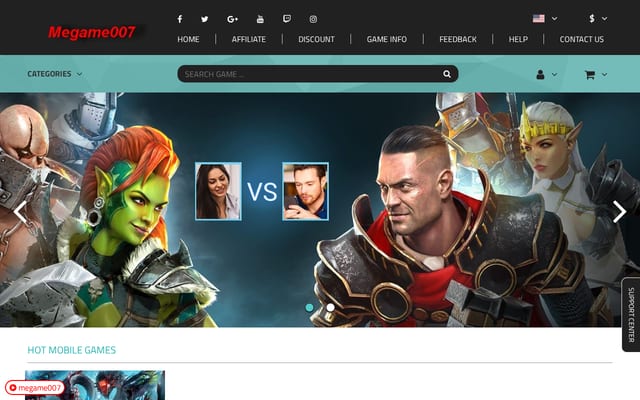 Screenshot of megame007.com