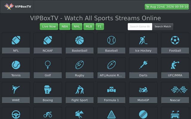 Screenshot of vipboxtv.sk