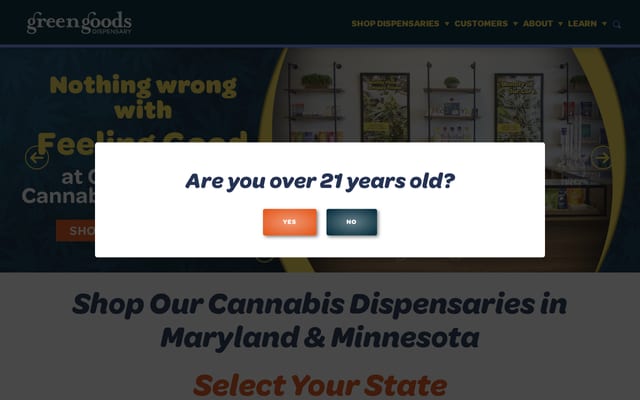 Screenshot of visitgreengoods.com