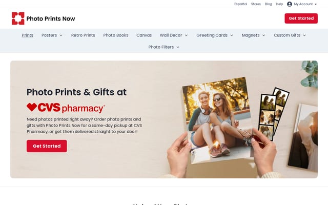 Screenshot of photoprintsnow.com
