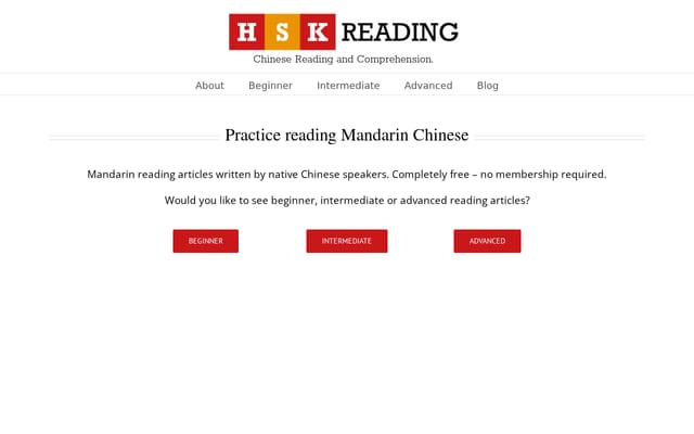 Screenshot of hskreading.com