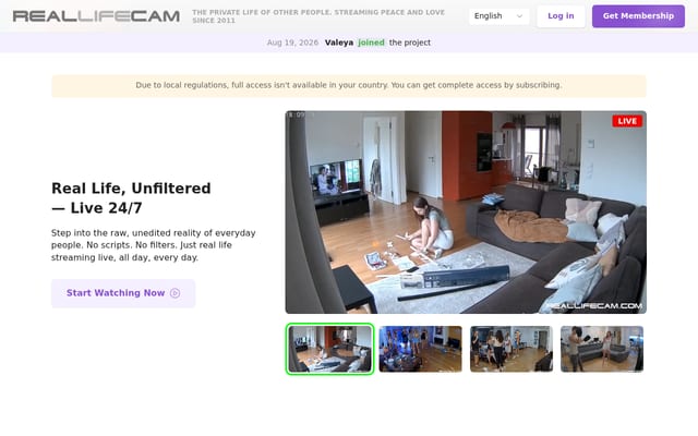 Screenshot of reallifecam.com