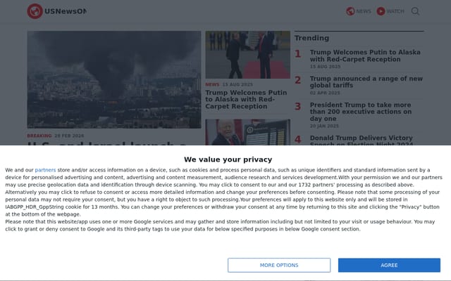 Screenshot of usnewson.com