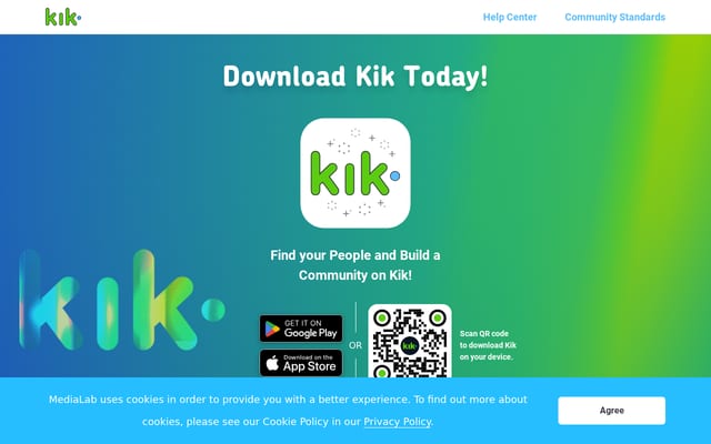 Screenshot of kik.com