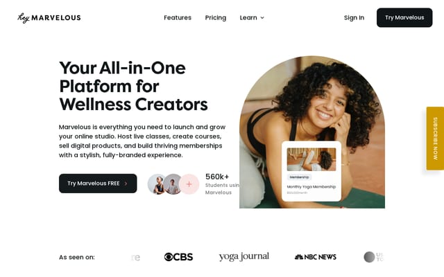 Screenshot of heymarvelous.com