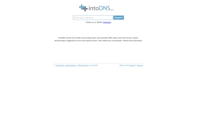 Screenshot of intodns.com