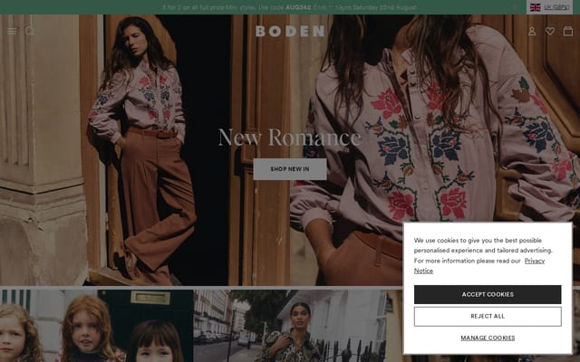 Screenshot of boden.co.uk