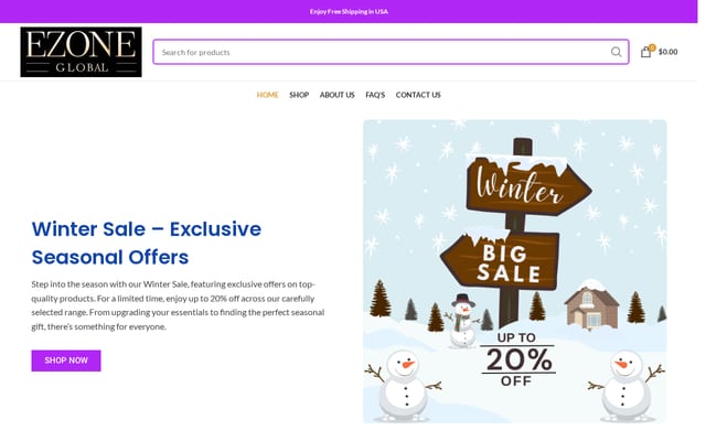 Screenshot of ezoneglobals.com
