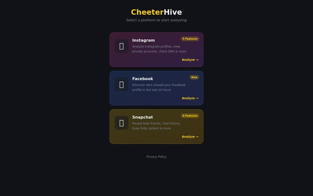 Screenshot of cheeterhive.com