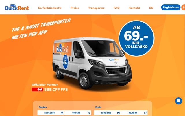 Screenshot of quickrent.ch