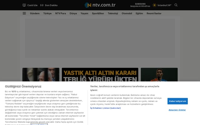 Screenshot of ntv.com.tr