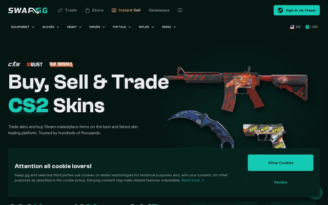 Screenshot of swap.gg