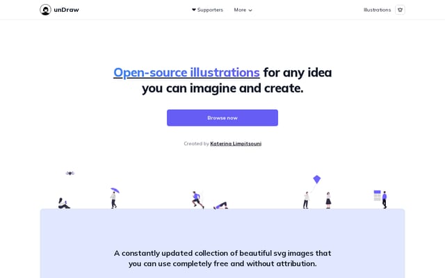 Screenshot of undraw.co