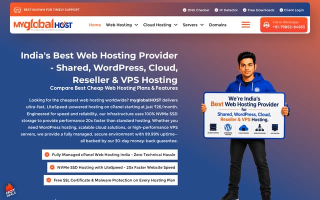 Screenshot of myglobalhost.in