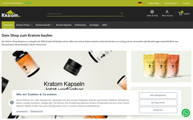Screenshot of kratom.eu