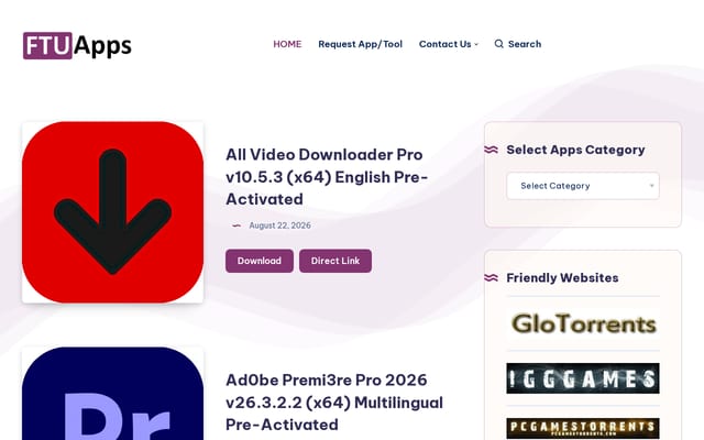 Screenshot of ftuapps.dev