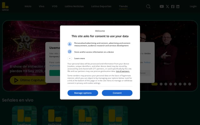 Screenshot of latina.pe