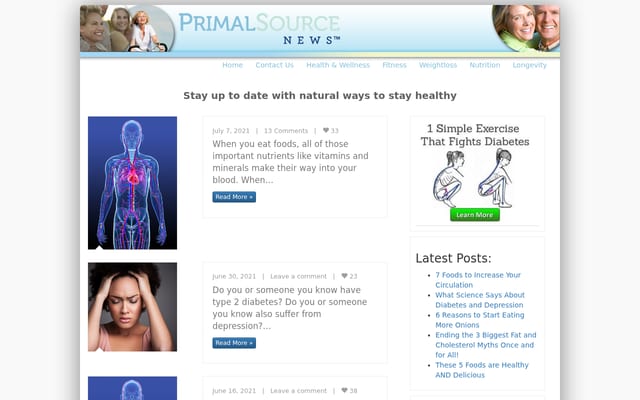 Screenshot of primalsourcenews.com