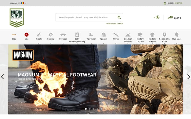 Screenshot of militarysurplus.eu