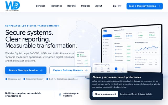 Screenshot of watabedigital.co.tz