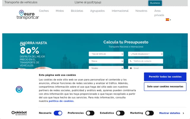 Screenshot of eurotransportcar.com
