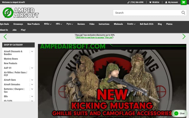 Screenshot of ampedairsoft.com