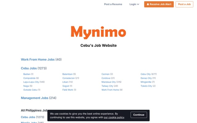 Screenshot of mynimo.com