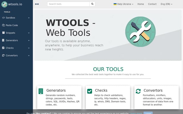 Screenshot of wtools.io